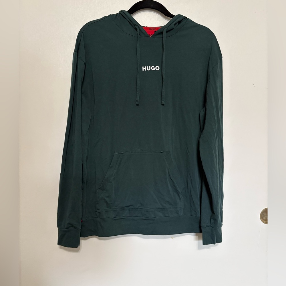 HUGO Men's Dark Green Hoodie shirt